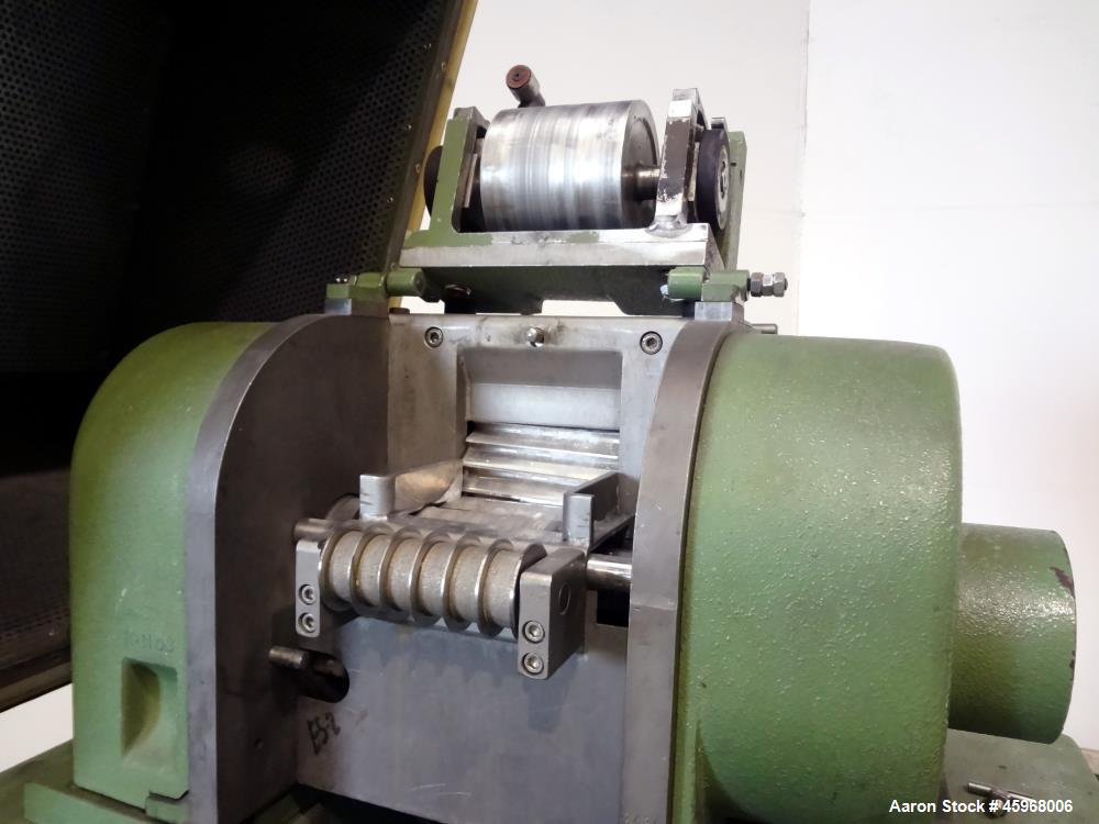 Used Automatik Strand Pellitizer, Model ASG 10. 4-1/4" wide rotor 434 stainless steel. Driven by approximate 3 hp (2.2kW), 3/50/220/380 volt, 1415 rpm motor. Top hinged cover with 4" wide feed openin...