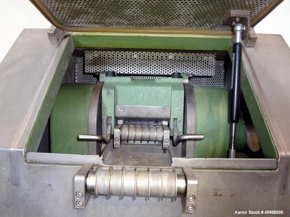 Used Automatik Strand Pellitizer, Model ASG 10. 4-1/4" wide rotor 434 stainless steel. Driven by approximate 3 hp (2.2kW), 3/50/220/380 volt, 1415 rpm motor. Top hinged cover with 4" wide feed openin...