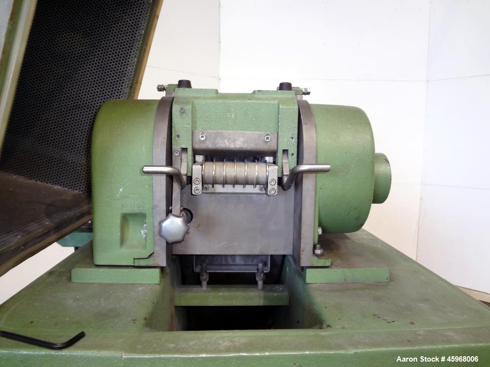 Used Automatik Strand Pellitizer, Model ASG 10. 4-1/4" wide rotor 434 stainless steel. Driven by approximate 3 hp (2.2kW), 3/50/220/380 volt, 1415 rpm motor. Top hinged cover with 4" wide feed openin...