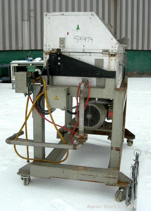 Used S. F. Scheer Strand Pelletizer, Model SGS600. 24" wide x approximately 8" diameter fixed knife rotor. (1) Rubber, (1) metal pull roll. Strand rating 150 at 1/8", speed 65-260 feet per minute. So...