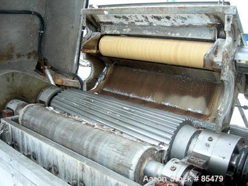 Used S. F. Scheer Strand Pelletizer, Model SGS600. 24" wide x approximately 8" diameter fixed knife rotor. (1) Rubber, (1) metal pull roll. Strand rating 150 at 1/8", speed 65-260 feet per minute. So...