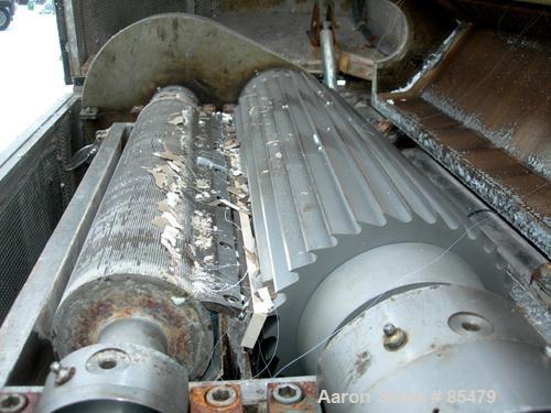 Used S. F. Scheer Strand Pelletizer, Model SGS600. 24" wide x approximately 8" diameter fixed knife rotor. (1) Rubber, (1) metal pull roll. Strand rating 150 at 1/8", speed 65-260 feet per minute. So...