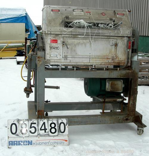 Used S. F. Scheer Strand Pelletizer, Model SGS600. 24" wide x approximately 8" diameter fixed knife rotor. (1) Rubber, (1) metal pull roll. Strand rating 150 at 1/8", speed 65-260 feet per minute. So...