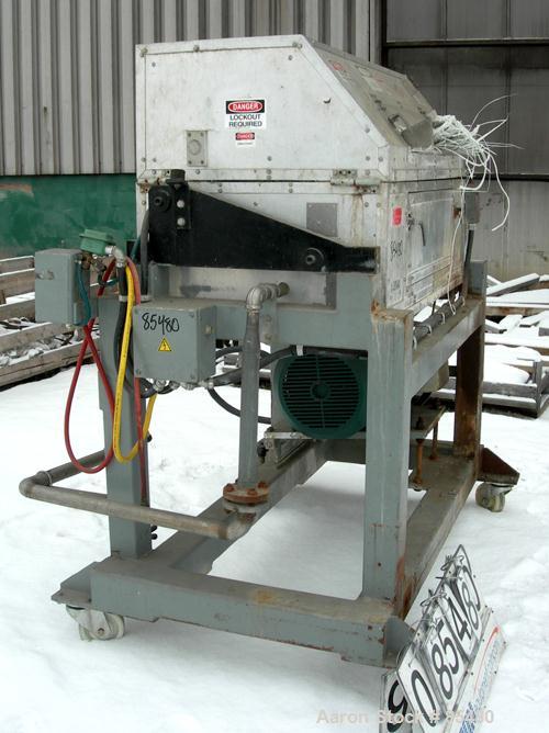 Used S. F. Scheer Strand Pelletizer, Model SGS600. 24" wide x approximately 8" diameter fixed knife rotor. (1) Rubber, (1) metal pull roll. Strand rating 150 at 1/8", speed 65-260 feet per minute. So...