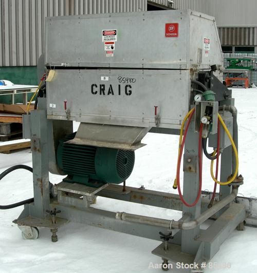 Used S. F. Scheer Strand Pelletizer, Model SGS600. 24" wide x approximately 8" diameter fixed knife rotor. (1) Rubber, (1) metal pull roll. Strand rating 150 at 1/8", speed 65-260 feet per minute. So...