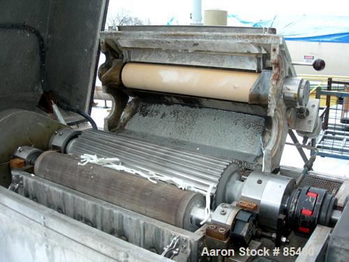 Used S. F. Scheer Strand Pelletizer, Model SGS600. 24" wide x approximately 8" diameter fixed knife rotor. (1) Rubber, (1) metal pull roll. Strand rating 150 at 1/8", speed 65-260 feet per minute. So...
