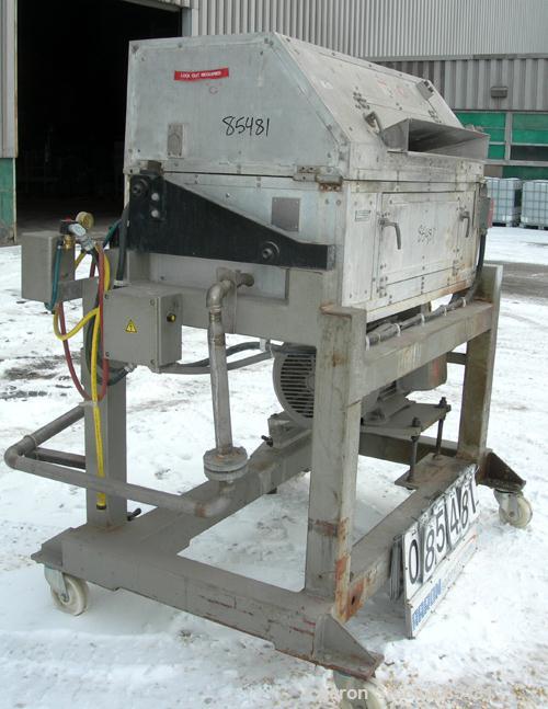 Used S. F. Scheer Strand Pelletizer, Model SGS600. 24" wide x approximately 8" diameter fixed knife rotor. (1) Rubber, (1) metal pull roll. Strand rating 150 at 1/8", speed 65-260 feet per minute. So...