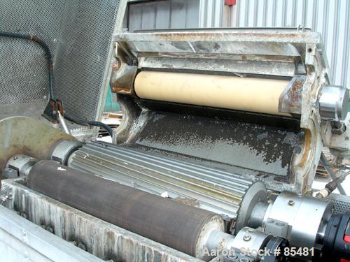 Used S. F. Scheer Strand Pelletizer, Model SGS600. 24" wide x approximately 8" diameter fixed knife rotor. (1) Rubber, (1) metal pull roll. Strand rating 150 at 1/8", speed 65-260 feet per minute. So...
