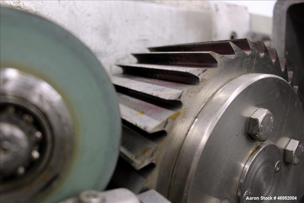 Used Scheer Pelletizer, Model SGS 100-E. 100mm (3.93") Wide x 200mm (7.87") diameter (32) fixed blade rotor. (1) Metal, (1) rubber pull rolls. Requires an approximate 2.2kw (2.94hp) motor. Approximat...