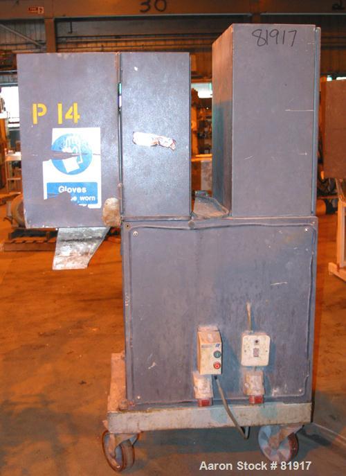 USED: C. F. Scheer pelletizer, model SGS200-EV. Approximate 7-3/4" diameter x 8" wide 32 blade helical rotor. (1) rubber, (1) metal pull roll. Driven by a 7.5 kw (10 hp) 3/50/415 volt motor. Mounted ...