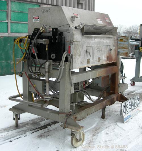 Used S. F. Scheer Strand Pelletizer, Model SGS600. 24" wide x approximately 8" diameter fixed knife rotor. (1) Rubber, (1) metal pull roll. Strand rating 150 at 1/8", speed 65-260 feet per minute. So...