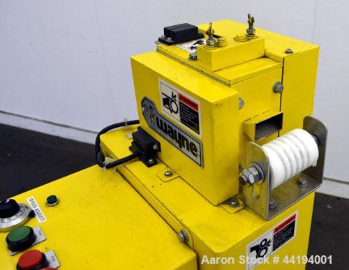Used Wayne Machine & Die Pelletizer, Size 2", Carbon Steel. 2" Wide 8 fixed blade rotor, (1) rubber, (1) metal pull rolls. Driven by a 1-1/2hp, 180 volt, 1750 rpm DC motor. Includes a control panel w...