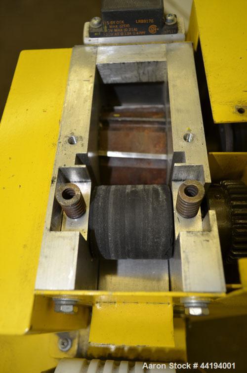 Used Wayne Machine & Die Pelletizer, Size 2", Carbon Steel. 2" Wide 8 fixed blade rotor, (1) rubber, (1) metal pull rolls. Driven by a 1-1/2hp, 180 volt, 1750 rpm DC motor. Includes a control panel w...