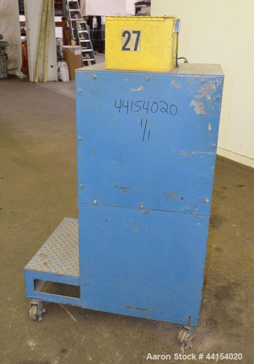 Used Wayne Pelletizer. Approximate 4" wide x 6" diameter (12) bolt on blade rotor. (1) Rubber, (1) metal pull rolls. Driven by an approximate 5hp motor. Includes a Focus 2 DC drive. Mounted on a fram...