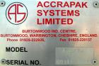Used- Accrapak Systems model 750/2 micro strand pelletizer.  Approximate 12