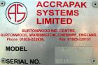 Used Accrapak Systems model 750/2 micro strand pelletizer.  Approximate 12