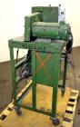 Used Cumberland Size 4 Pelletizer.  4” Wide x 8” diameter 16 bolt-on blade rotor, (1) rubber, (1) metal pull roll.  Driven by a 2 hp, 180 volt, 1750 rpm DC motor.  Unit mounted on a frame with caster...