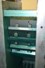 Used Cumberland Size 4 Pelletizer.  4” Wide x 8” diameter 16 bolt-on blade rotor, (1) rubber, (1) metal pull roll.  Driven by a 2 hp, 180 volt, 1750 rpm DC motor.  Unit mounted on a frame with caster...