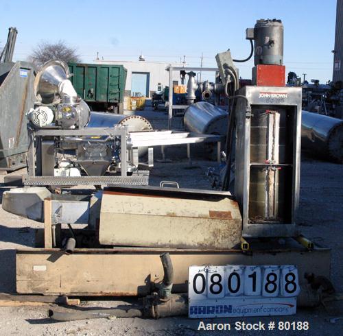 USED: Beringer water ring pelletizer, model WRP-12V. 2 hp pelletizinghead, water trough and 3 hp spin dryer.
