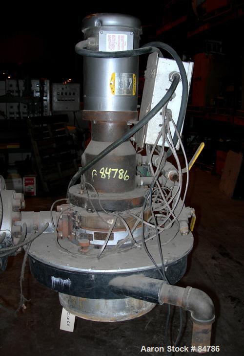 USED: Beringer water ring pelletizer, model WRP12V. Includes water slide with heat exchanger and tank, 2 hp spin dryer, 2 hp cutting head and control panel. Built 1987.
