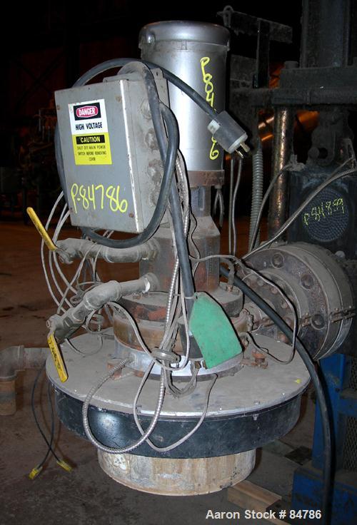 USED: Beringer water ring pelletizer, model WRP12V. Includes water slide with heat exchanger and tank, 2 hp spin dryer, 2 hp cutting head and control panel. Built 1987.