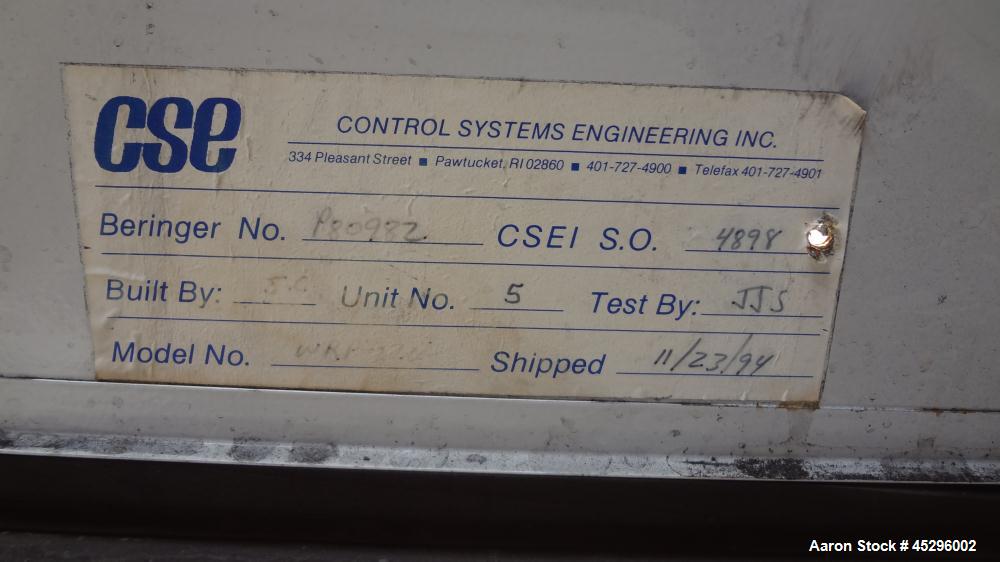 Used Beringer Model WRP12 Underwater Pelletizer System