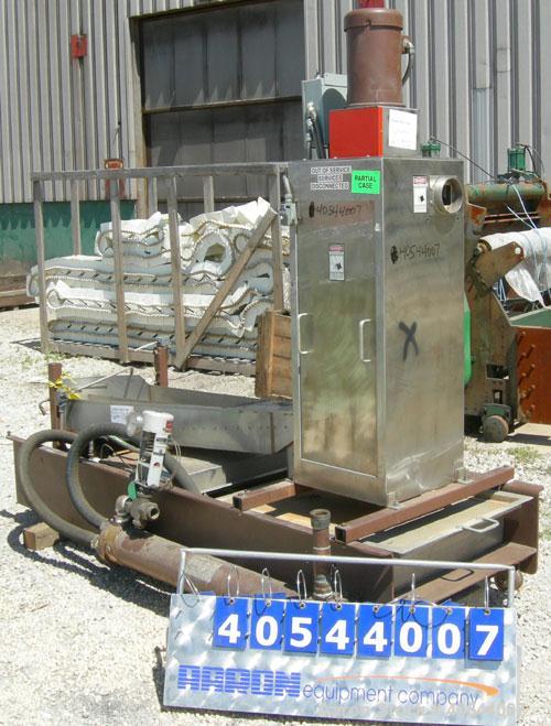 Used Beringer model WRP12V underwater pelletizer system consisting of: (1) Pelletizing head with 4 blades, driven by a 2 hp, 3/60/208-230/460 volt, 1725 rpm motor, mounted on a stand; (1) stainless s...