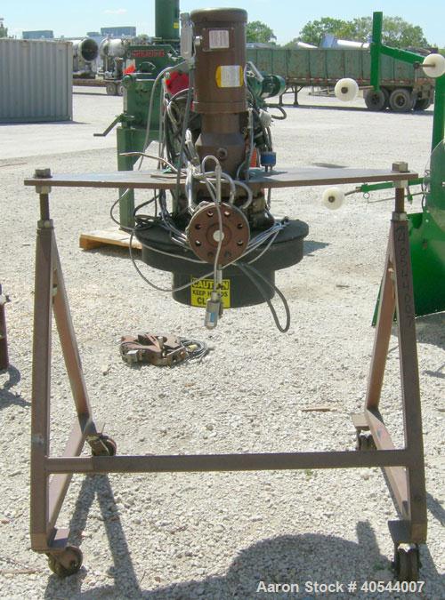 Used Beringer model WRP12V underwater pelletizer system consisting of: (1) Pelletizing head with 4 blades, driven by a 2 hp, 3/60/208-230/460 volt, 1725 rpm motor, mounted on a stand; (1) stainless s...
