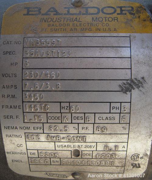 Used Beringer Underwater Pelletizing Head.Driven by a 3 hp, 3/60/230/460 volt, 3450 rpm motor.