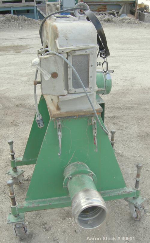 USED: Cincinnati hot face pelletizer. Last used with a twin screw extruder. Approximate 2 hp pelletizer motor, no rotor or blades. Includes a bottom discharge hopper with a Cincinnati model PB18 alum...