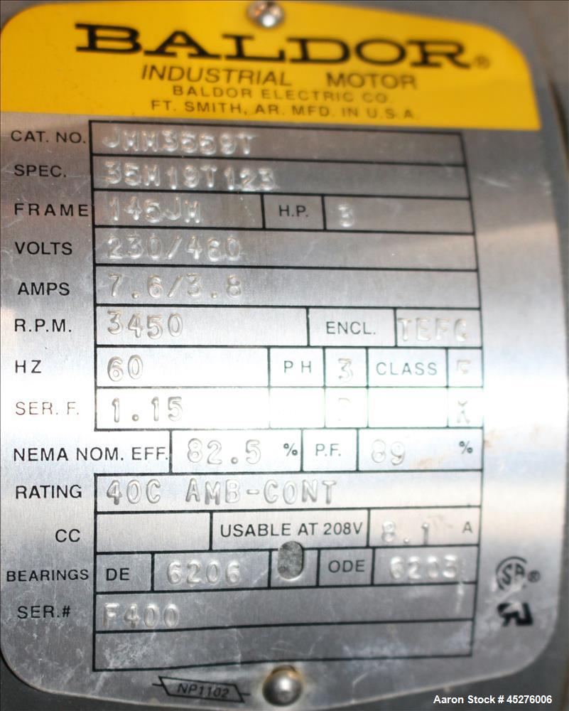 Used Dynisco Underwater Pelletizing System, Model WRP 35S W/TD15.