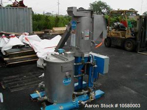 Used Gala model 5 underwater micro mini underwater pelletizer. 20 gpm water system, 8.1 centrifugal dryer having a 3 hp motor. Dryer reported rebuilt by Gala in 2006 and unused since. 4 head knife cu...