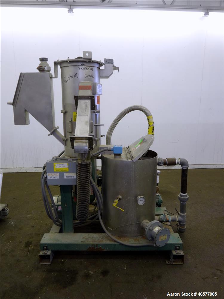 Used Gala Pelletizing System Consisting Of: (1) Gala pelletizer Model 5, driven by a 2hp, 3/60/230-460/3490 rpm motor, serial#902151. (1) Gala spin dryer, model 8.1 BF, approximate 8" diameter x 22.5...