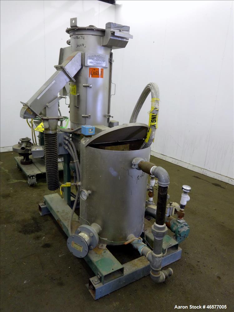 Used Gala Pelletizing System Consisting Of: (1) Gala pelletizer Model 5, driven by a 2hp, 3/60/230-460/3490 rpm motor, serial#902151. (1) Gala spin dryer, model 8.1 BF, approximate 8" diameter x 22.5...
