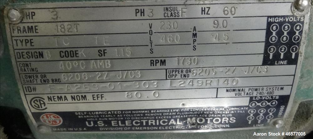 Used Gala Pelletizing System Consisting Of: (1) Gala pelletizer Model 5, driven by a 2hp, 3/60/230-460/3490 rpm motor, serial#902151. (1) Gala spin dryer, model 8.1 BF, approximate 8" diameter x 22.5...