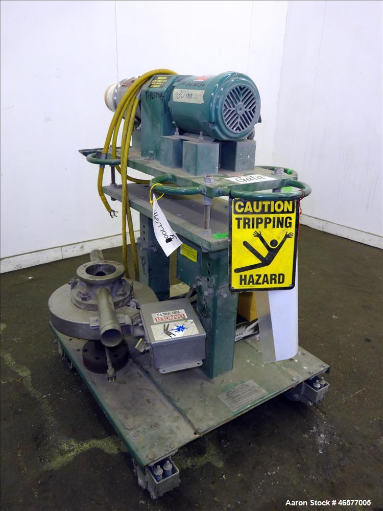 Used Gala Pelletizing System Consisting Of: (1) Gala pelletizer Model 5, driven by a 2hp, 3/60/230-460/3490 rpm motor, serial#902151. (1) Gala spin dryer, model 8.1 BF, approximate 8" diameter x 22.5...