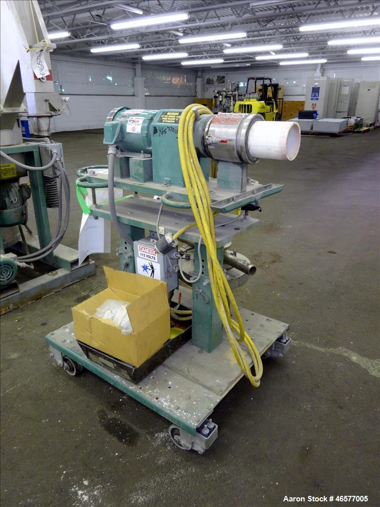 Used Gala Pelletizing System Consisting Of: (1) Gala pelletizer Model 5, driven by a 2hp, 3/60/230-460/3490 rpm motor, serial#902151. (1) Gala spin dryer, model 8.1 BF, approximate 8" diameter x 22.5...