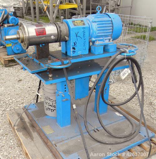 Used Gala Underwater Pelletizing System Consisting Of: (1) Gala cutting head, model 6D, mounted on a stand, driven by a 5hp, 3/60/230/460 volt, 3455 rpm motor, no blades. (1) Gala water tank, model 4...