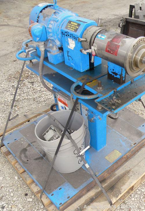 Used Gala Underwater Pelletizing System Consisting Of: (1) Gala cutting head, model 6D, mounted on a stand, driven by a 5hp, 3/60/230/460 volt, 3455 rpm motor, no blades. (1) Gala water tank, model 4...