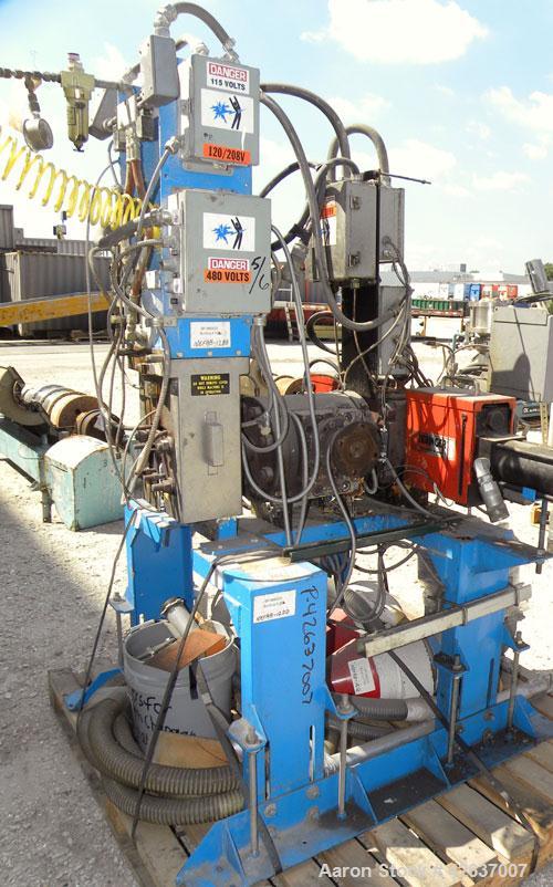 Used Gala Underwater Pelletizing System Consisting Of: (1) Gala cutting head, model 6D, mounted on a stand, driven by a 5hp, 3/60/230/460 volt, 3455 rpm motor, no blades. (1) Gala water tank, model 4...