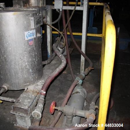 Used Gala #6 Underwater Pelletizing System Consisting Of: (1) Underwater pelletizing head, water tempering system with 40 gallons per minute capability, and a Gala spin dryer. Previously used reclaim...