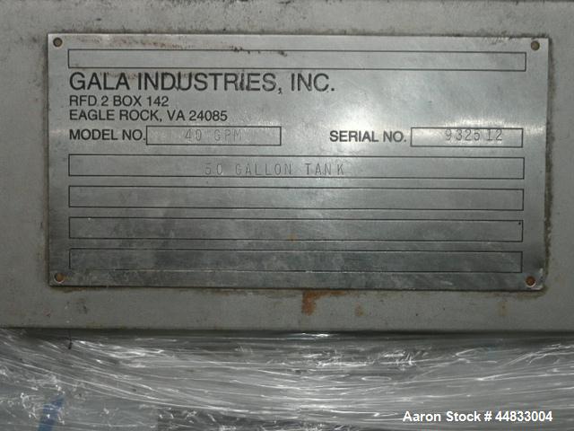 Used Gala #6 Underwater Pelletizing System Consisting Of: (1) Underwater pelletizing head, water tempering system with 40 gallons per minute capability, and a Gala spin dryer. Previously used reclaim...