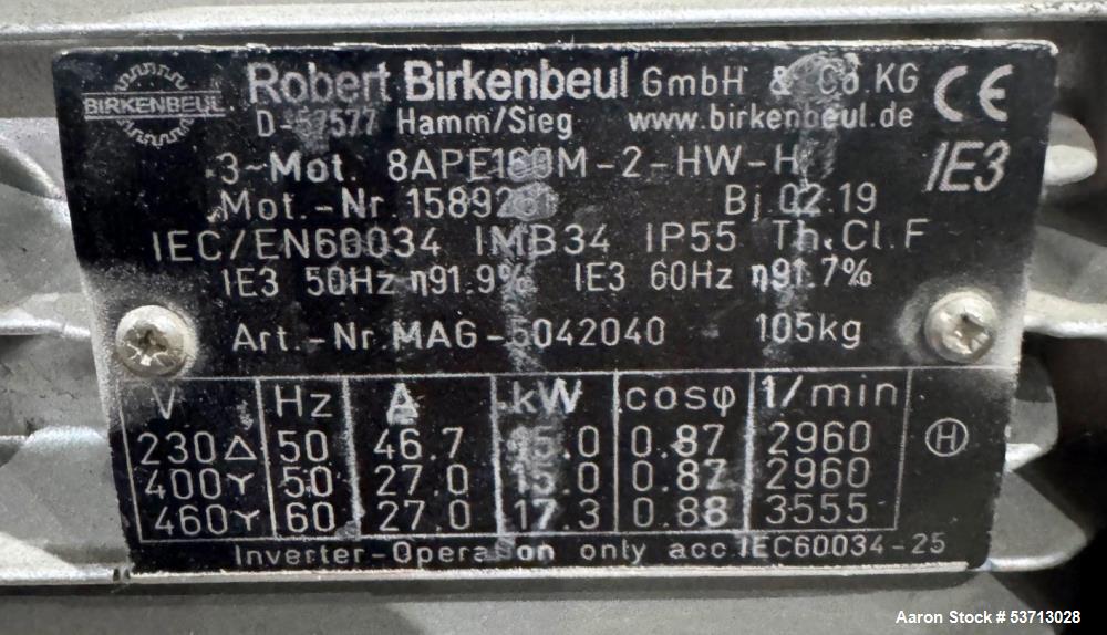 Industrial Gala MAP 7 Pelletizer – Manual Adjustable, 460V, Skid Mounted