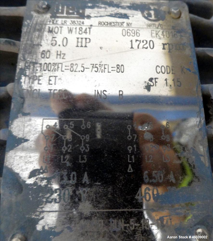 Used Gala Underwater Pelletizing System Consisting Of: (1) Gala cutting head, model 6D, serial# 972498. Includes blades, and stand. Driven by a 5hp, 3/60/230/460 volt, 3455 rpm motor. (1) Gala water ...
