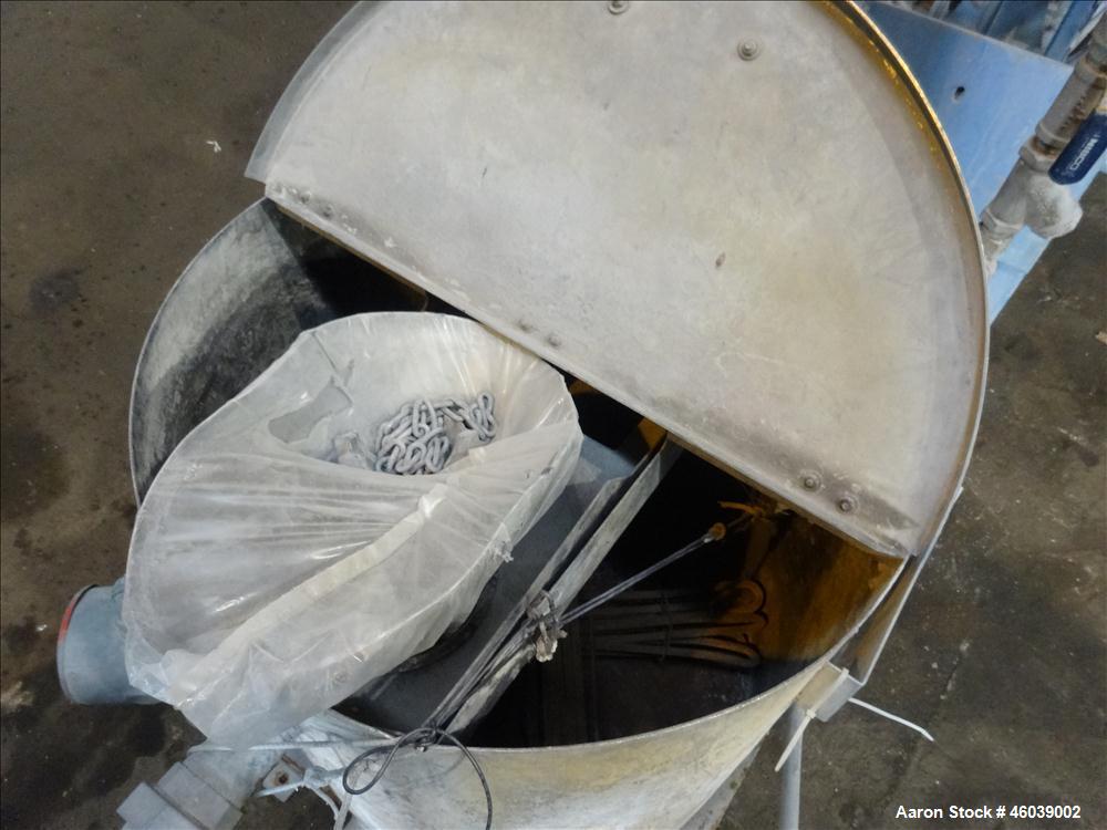 Used Gala Underwater Pelletizing System Consisting Of: (1) Gala cutting head, model 6D, serial# 972498. Includes blades, and stand. Driven by a 5hp, 3/60/230/460 volt, 3455 rpm motor. (1) Gala water ...