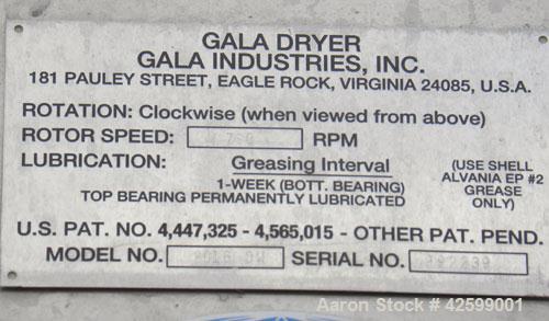 Used Gala PAC-7 Underwater Pelletizing System With 200 GPM Tempered Water System C/O Model 160FRU FIN, Spin Dryer 2016 DW, 780 RPM,  S/N 992239, Alfa Laval Model M10-MFG Plate Heat Exchanger, 30.77 S...