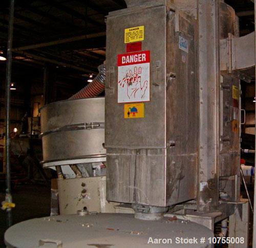 Used Gala underwater pelletizing system, model 7. Unit includes a 15 hp dual blade cutter, TWS 120 gallon water system. Also, model 52VDW spin dryer. Control panel reported new in 1994. System also i...