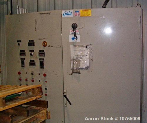 Used Gala underwater pelletizing system, model 7. Unit includes a 15 hp dual blade cutter, TWS 120 gallon water system. Also, model 52VDW spin dryer. Control panel reported new in 1994. System also i...