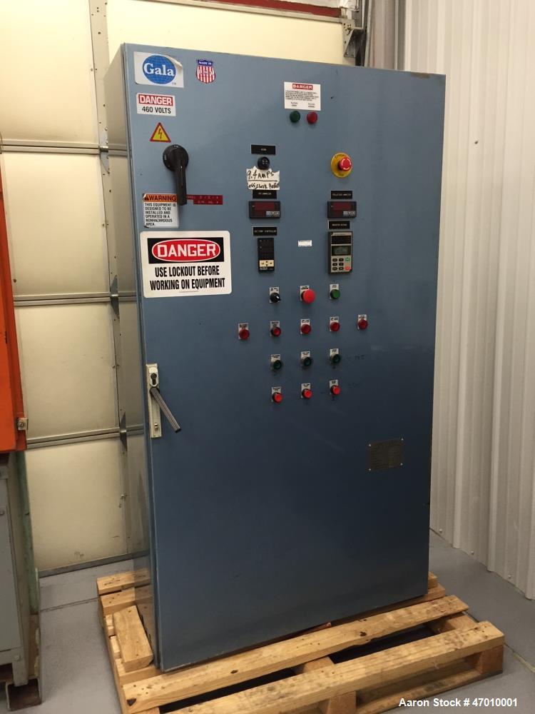 Used Gala #6 Underwater Pelletizing System. Consisting Of: (1) Underwater pelletizing head, water tempering system with 40 gallons per minute capability, and a Gala spin dryer. Previously used reclai...