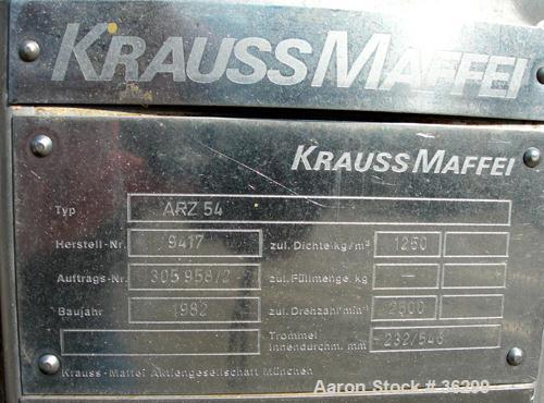 Used Krauss Maffei Baffle Ring Centrifuge, Model ARZ-54